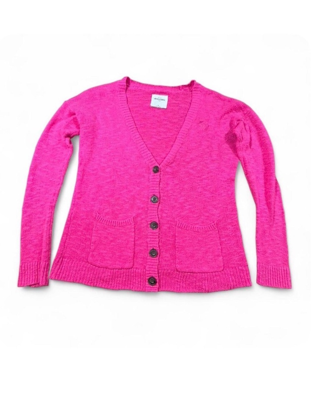 Abercrombie Kids Bright Pink Button Up Knit Cardigan Preppy Y2K XL
